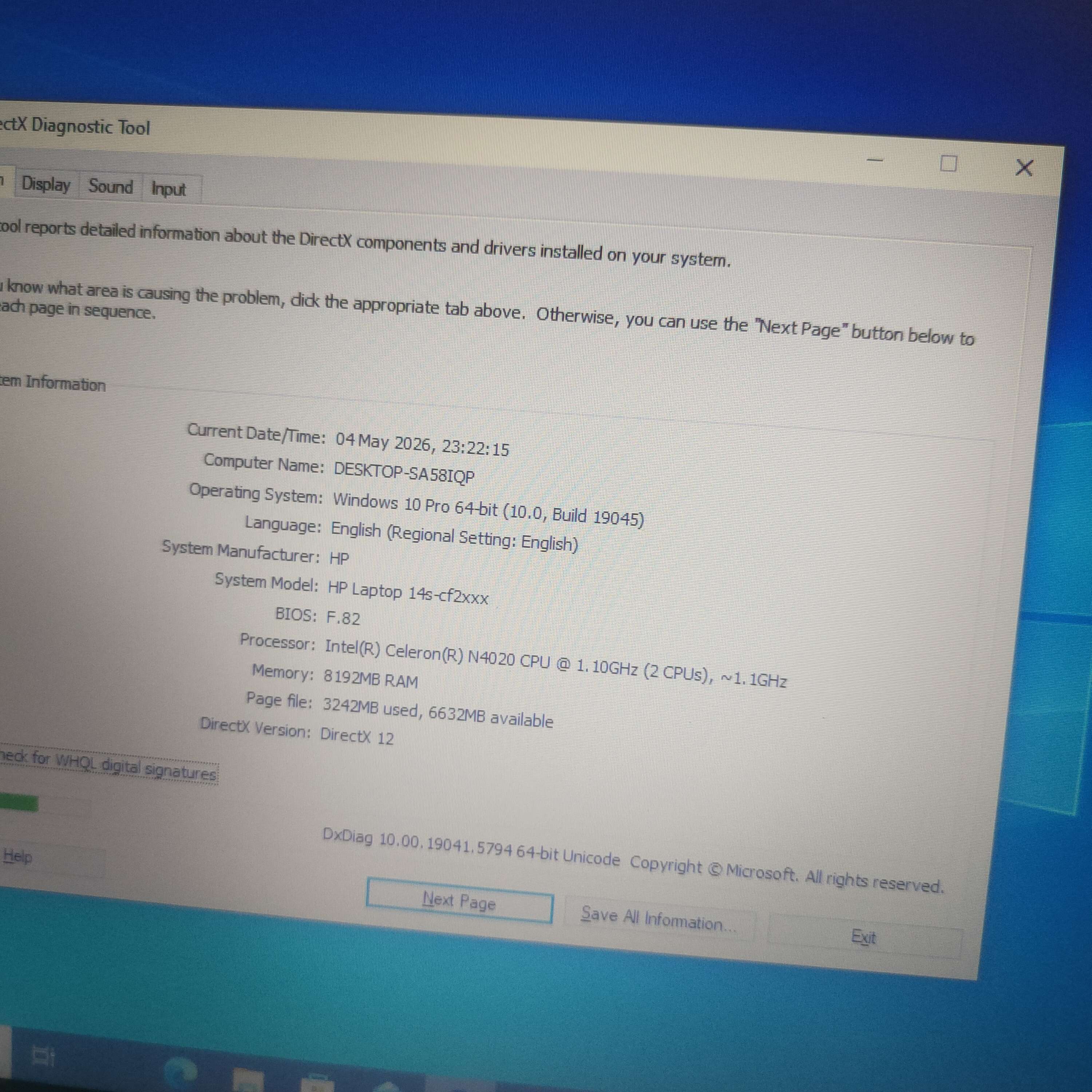 HP 14S-CF Intel Celeron UPGRADE SPEC