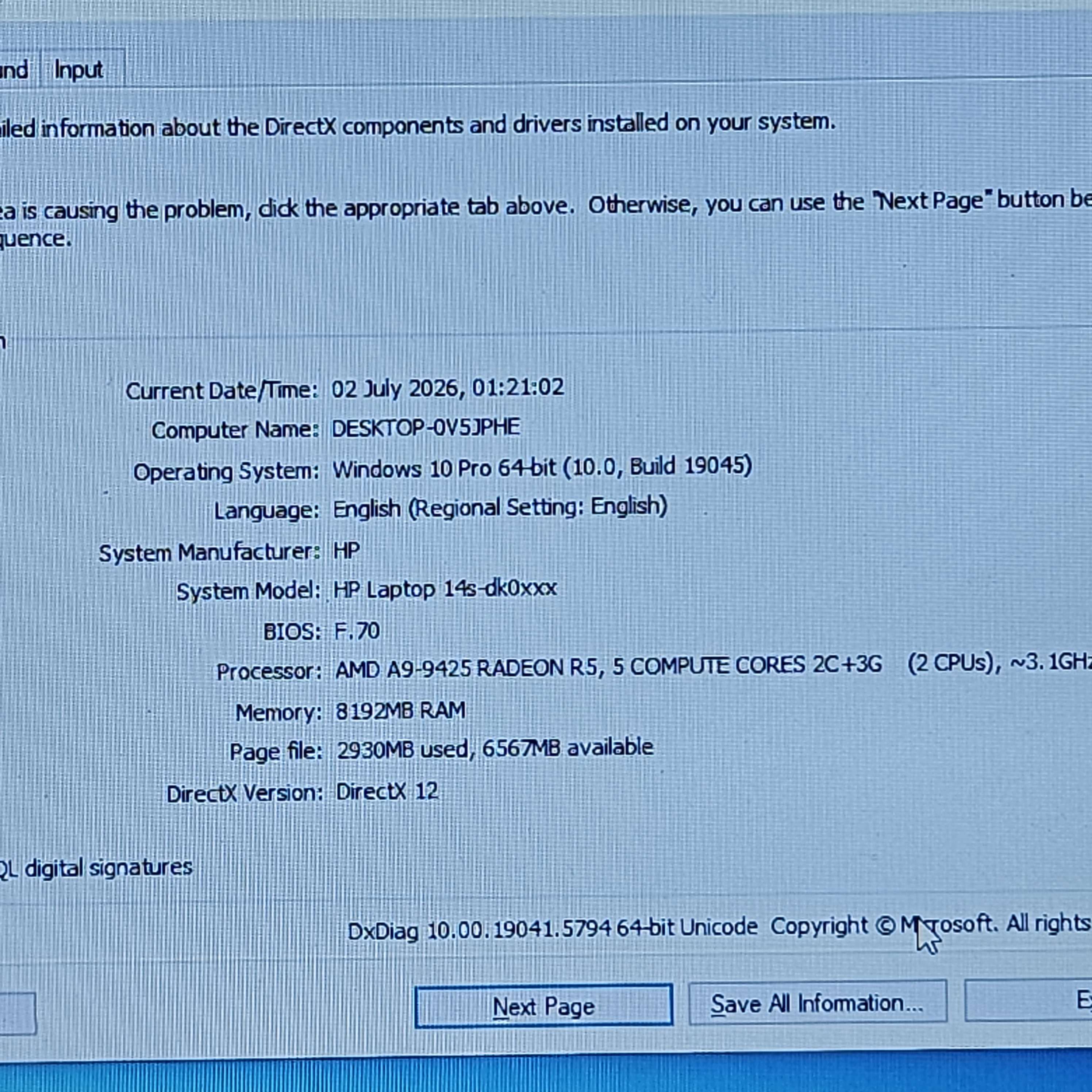 HP 14 AMD A9 RADEON R5 RAM 8GB SSD 256GB