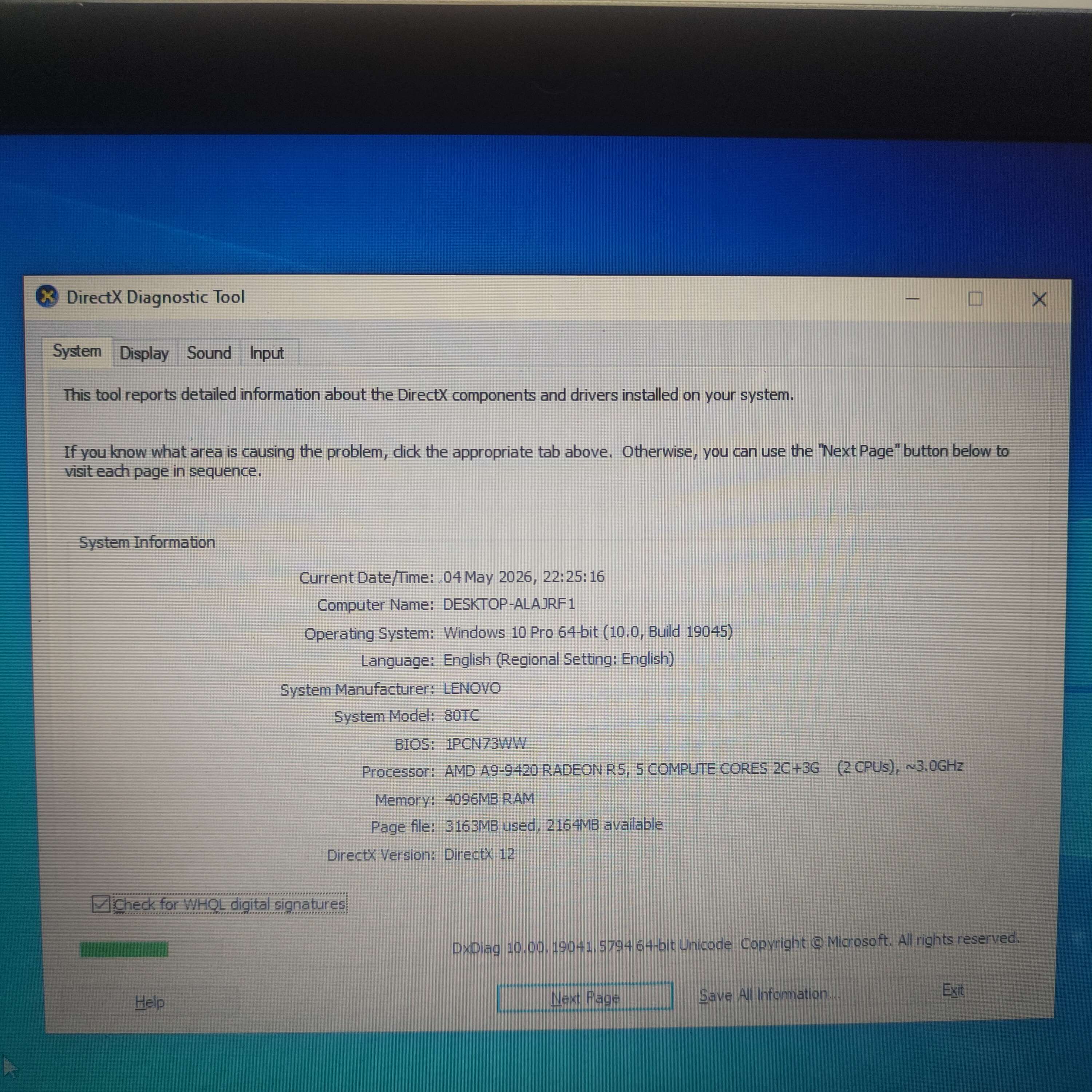 Lenovo V110-14AST AMD A9 Radeon R5 RAM 4GB SSD 128GB+HDD 500GB